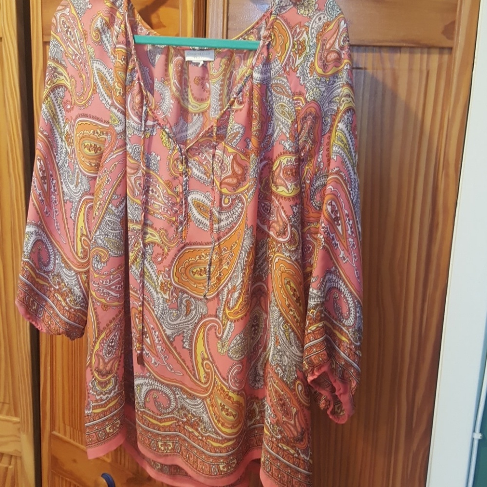 Blouse, Pink paisley design